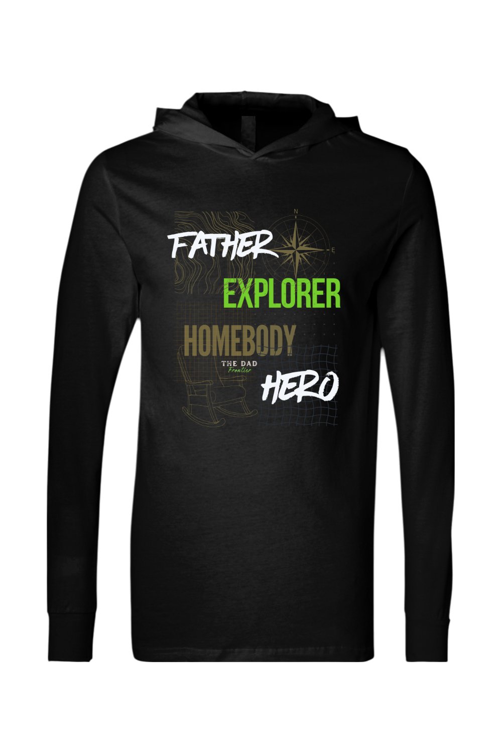 Father. Explorer. Homebody. Hero Lightweight Hoodie - The Dad Frontier